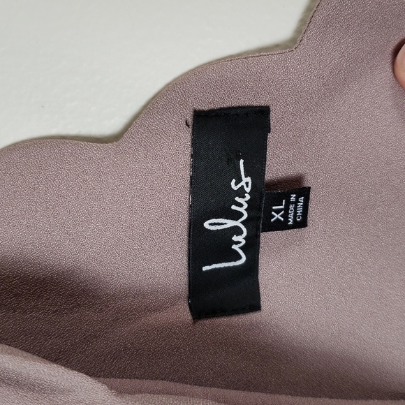 Lulu's scalloped edge halter mini dress, mauve, women's size XL. - Picture 5 of 9